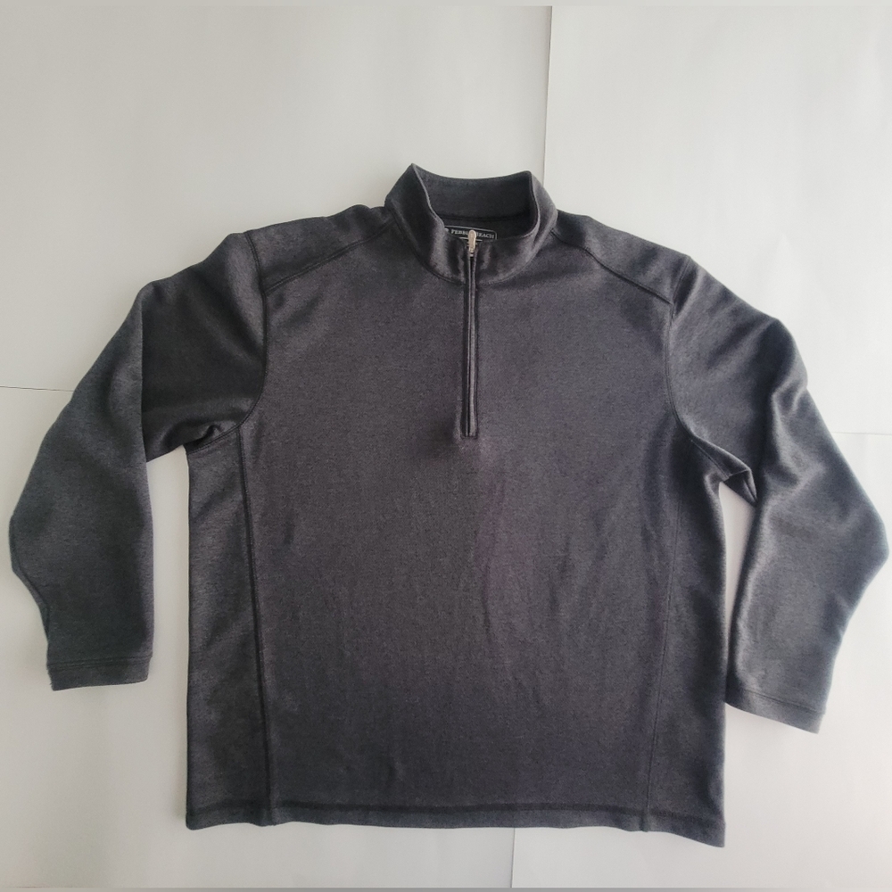 Pebble Beach Golf Quarter Zip Mens Large Gray Long Sleeve Performance Pullover